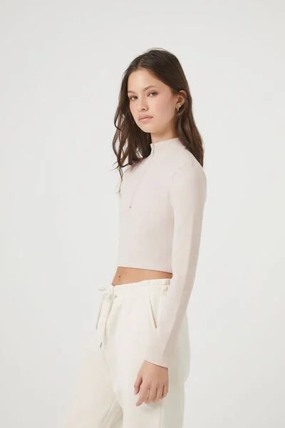 Seamless Half-Zip Crop Top | Forever 21