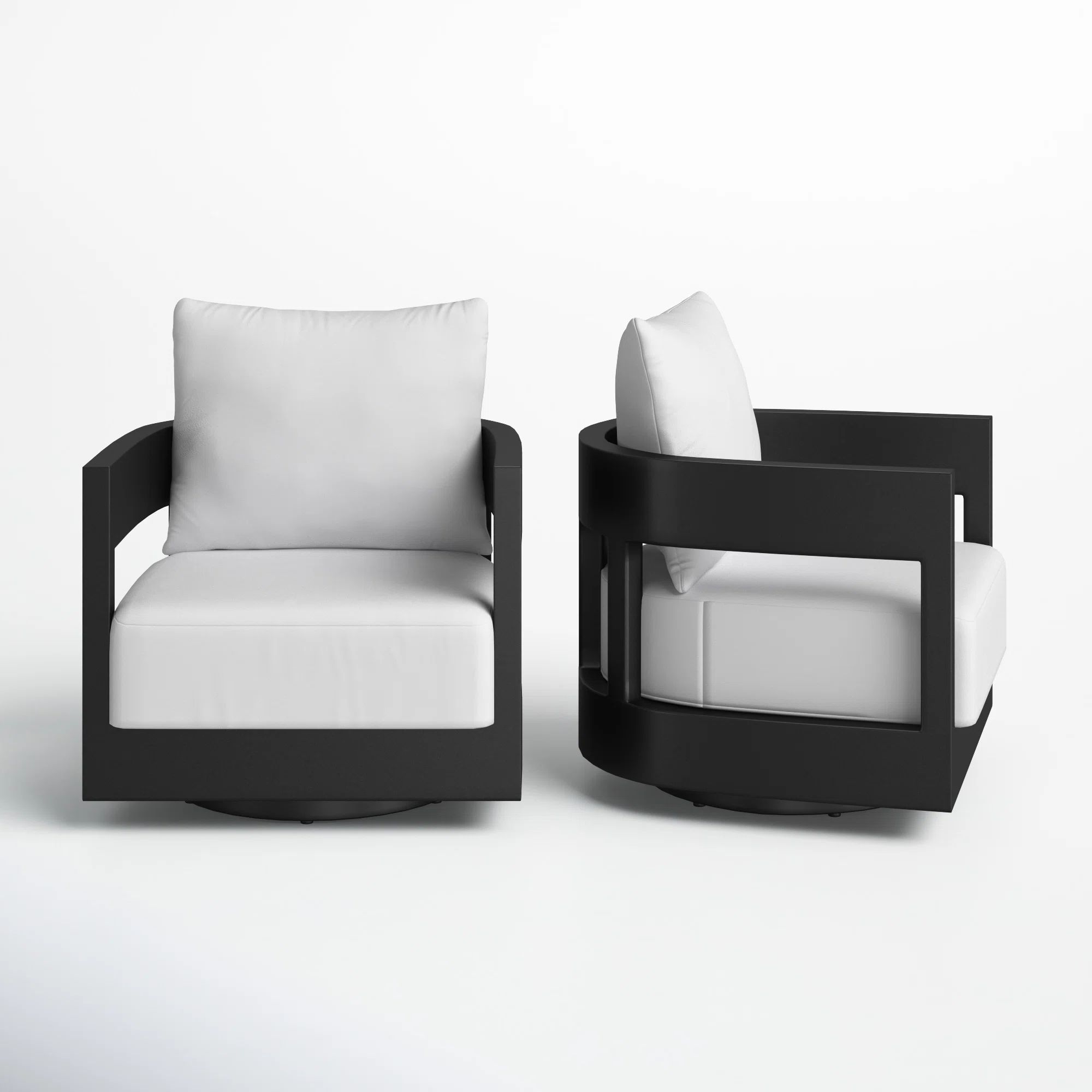 Everlee Swivel Metal Outdoor Lounge Chair (Set of 2) | Wayfair North America
