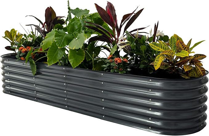 Vego garden Raised Garden Bed Kits, 17" Tall 9 in 1 8ft X 2ft Metal Raised Planter Bed for Vegeta... | Amazon (US)