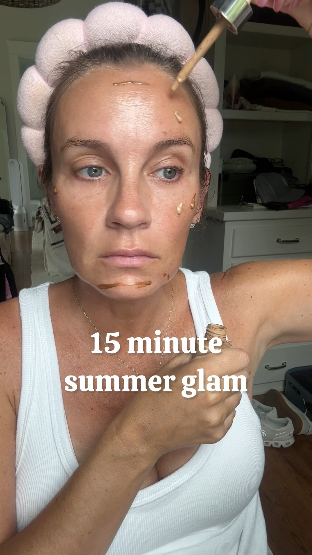 15 minute summer glam using mostly drugstore makeup products. Glowy face makeup with understated eye makeup. All cosmetics are linked.

#LTKBeauty #LTKSaleAlert #LTKOver40