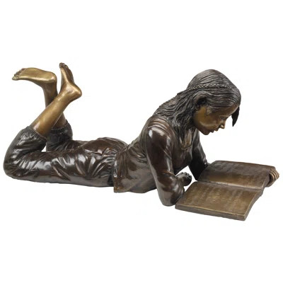 Young Scholar Reading Girl Garden Statue | Perigold