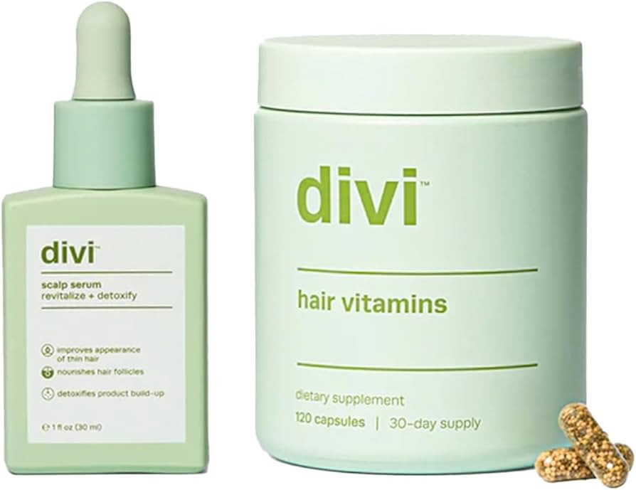 Divi Healthy Hair Bundle: Scalp Serum 1 fl oz and Hair Vitamins, 30-Day Supply | Amazon (US)