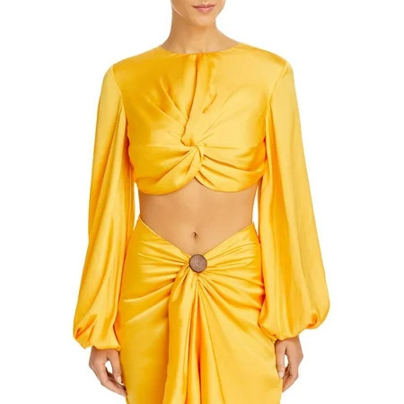 Andrea Iyamah Womens Behati Satin Twist Front Cropped | Walmart (US)