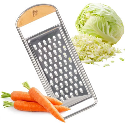 Kings County Tools Handheld Cheese Grater - Stainless Steel Flat Grater with Cherrywood Handle - Coarse for Medium-Hard Cheese & Vegetables | Target
