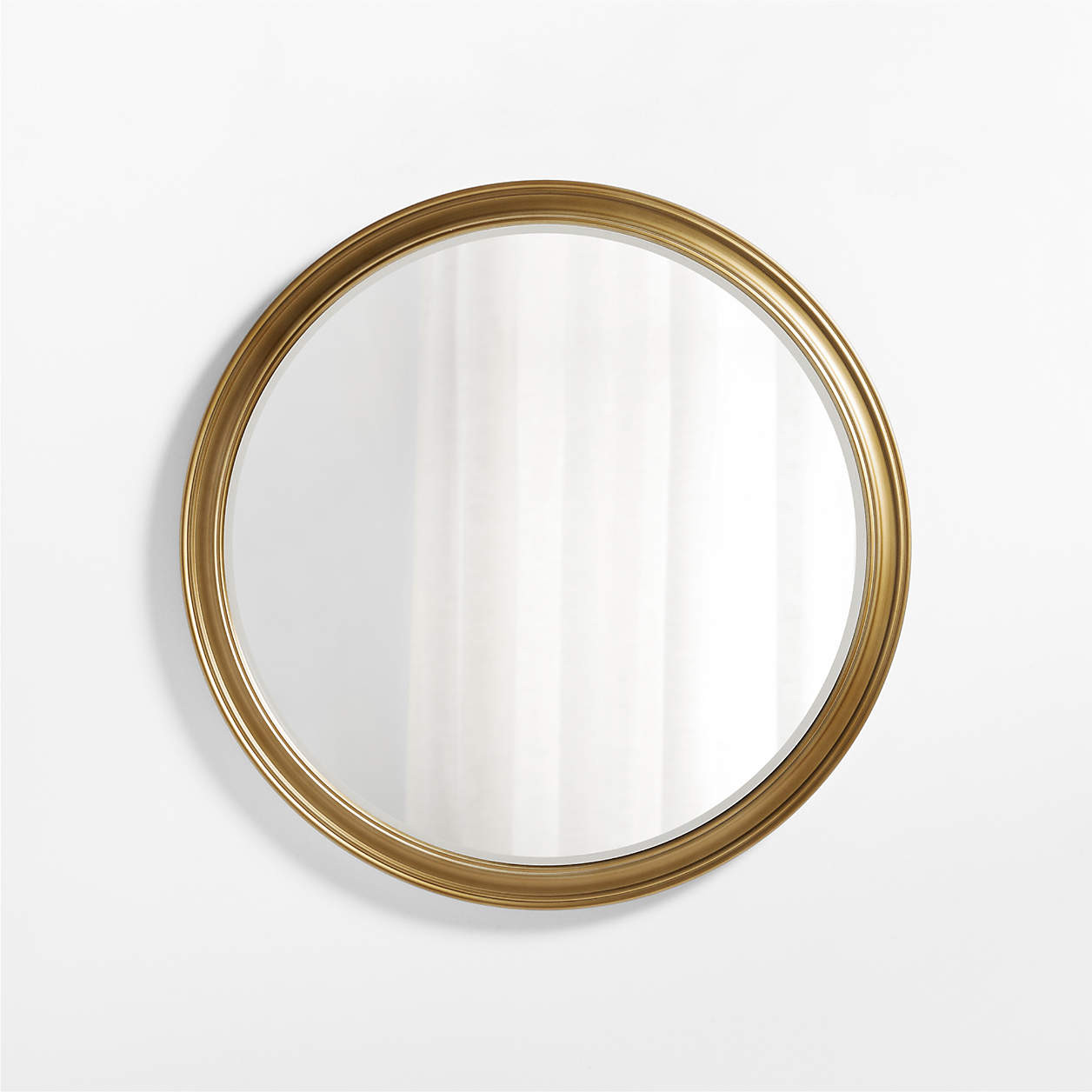 Brookhaven Brass Metal Round Wall Mirror 40" + Reviews | Crate & Barrel | Crate & Barrel