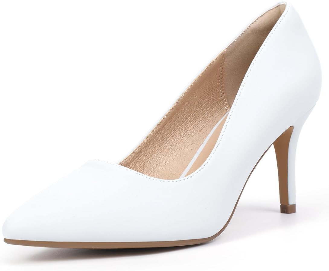 IDIFU IN3 High Heels Pumps Closed Toe Heels Women's Pumps Stiletto Pointed Toe Dress Shoes Weddin... | Amazon (US)