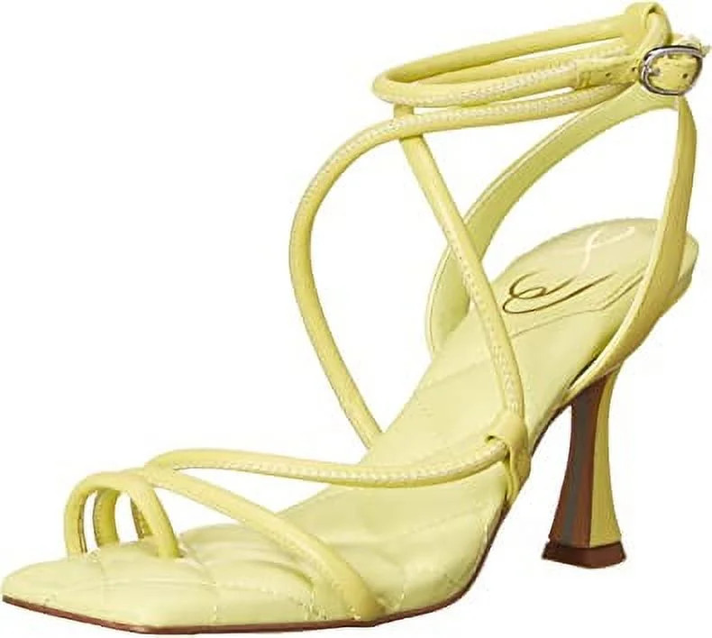 Sam Edelman Maven Kiwi Strappy Buckled Ankle Strap Open Toe Flared Heel Sandals (Kiwi, 5.5) | Walmart (US)
