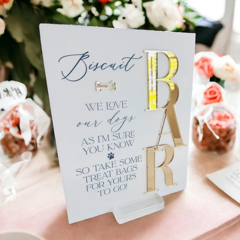 3D Biscuit Bar Dog Treats Favors Sign, Wedding Biscuit Bar Doggy Bag Treats, We Love Our Dogs Acr... | Etsy (US)