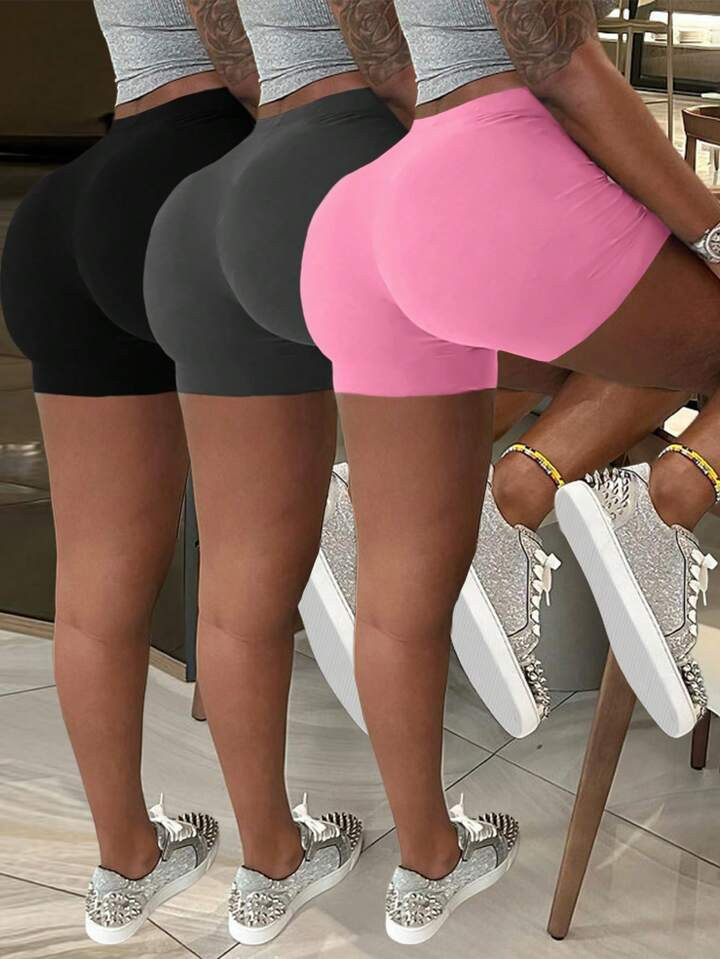 SHEIN Slayr Women's Spring/Summer Solid Color Short Leggings | SHEIN