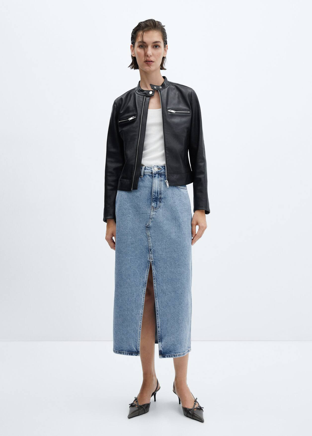 Denim midi-skirt -  Women | Mango USA | MANGO (US)