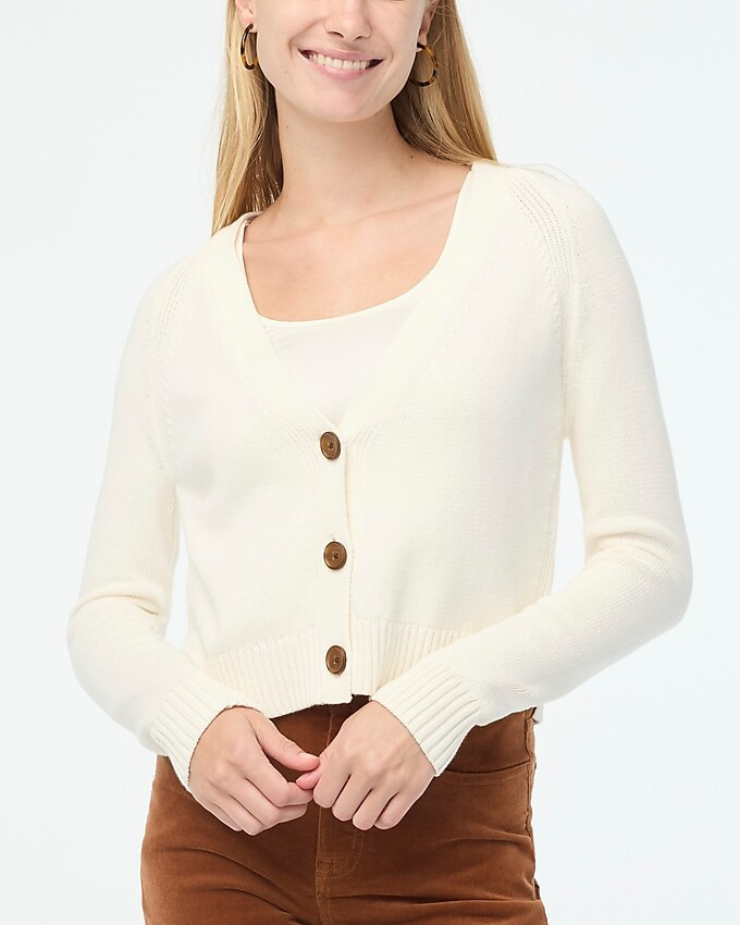 Cotton-blend V-neck cardigan sweater | J.Crew Factory