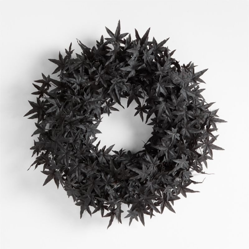 Faux Black Maple Wreath 28" | Crate & Barrel | Crate & Barrel