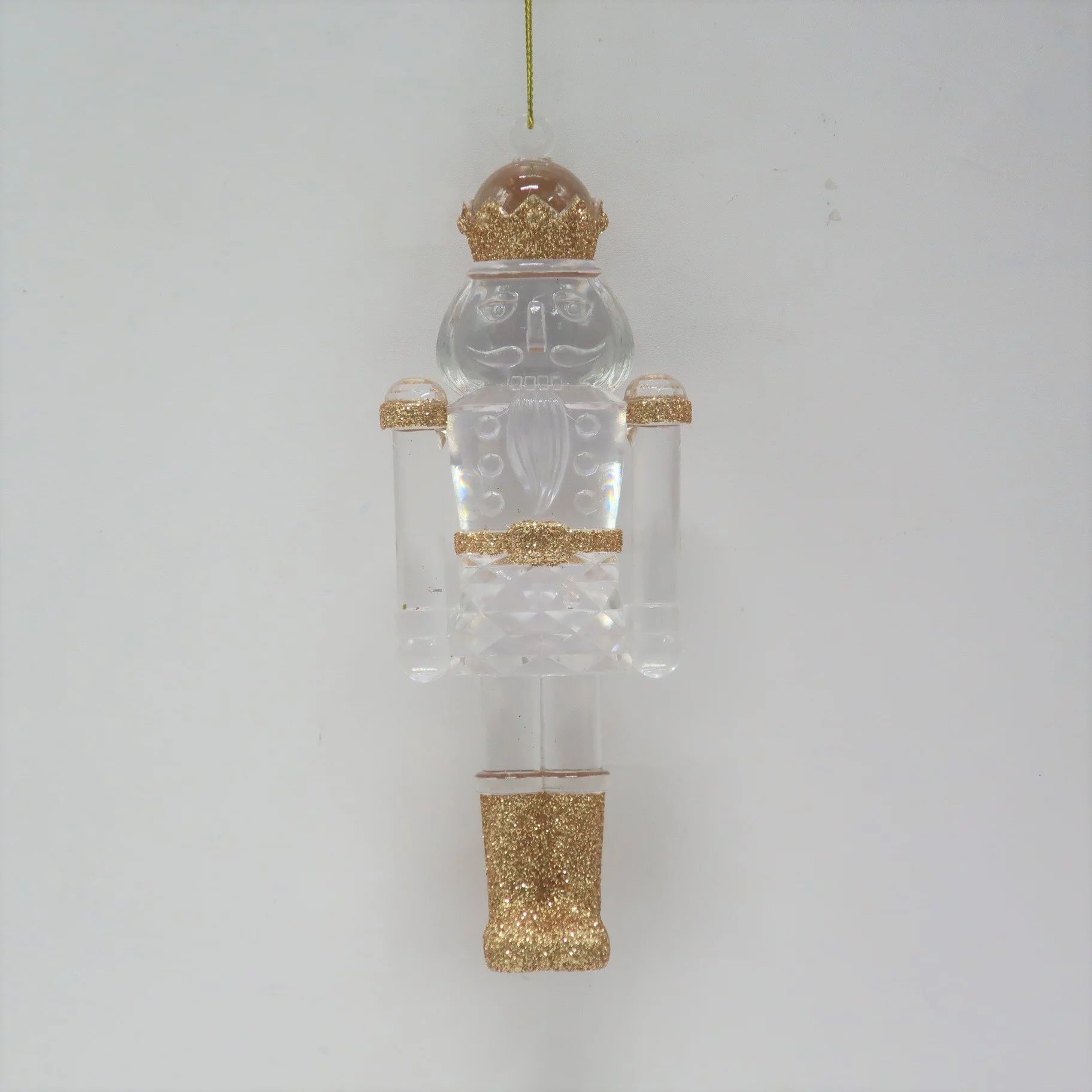 Holiday Time Clear / Gold Glitter Nutcracker Ornament - Walmart.com | Walmart (US)