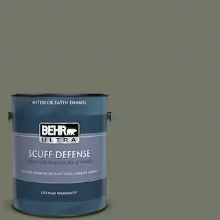 BEHR ULTRA 1 gal. #PPU10-19 Conifer Green Extra Durable Satin Enamel Interior Paint & Primer 7753... | The Home Depot
