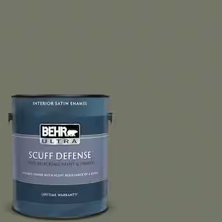 BEHR ULTRA 1 gal. #PPU10-19 Conifer Green Extra Durable Satin Enamel Interior Paint & Primer 7753... | The Home Depot