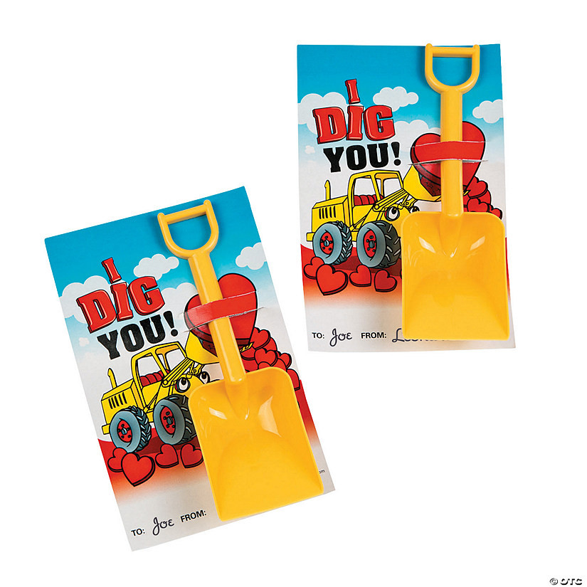 6" I Dig You Valentine Exchanges Card with Shovel for 12 | Oriental Trading Company