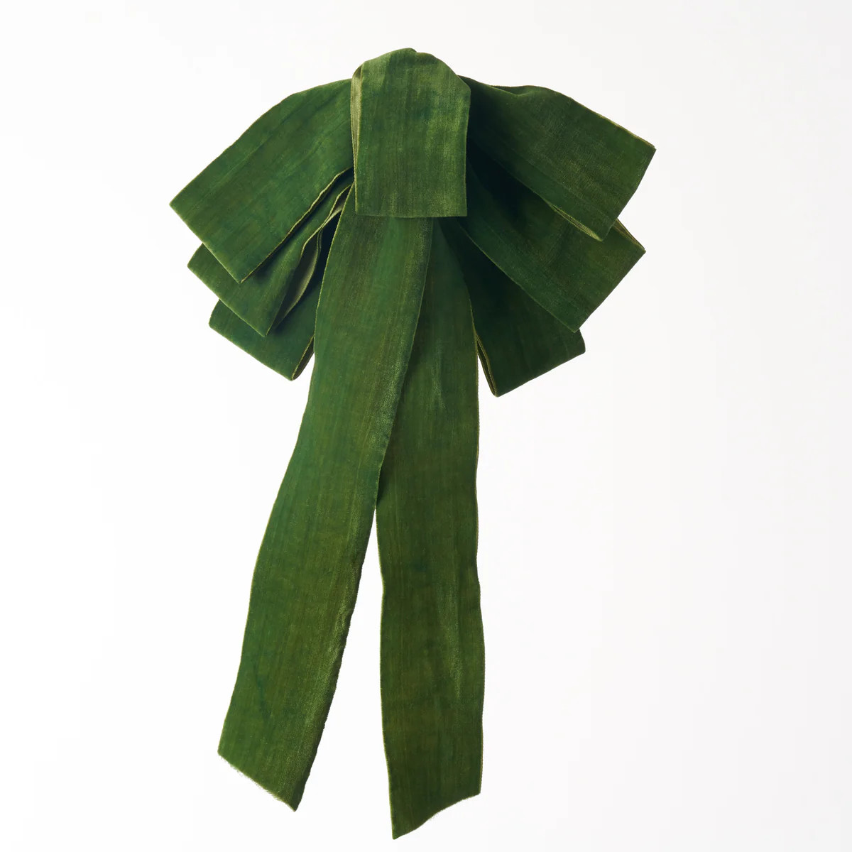 Classic Christmas Green Velvet Lux Hand Tied Drape Loop Bow | Darby Creek Trading