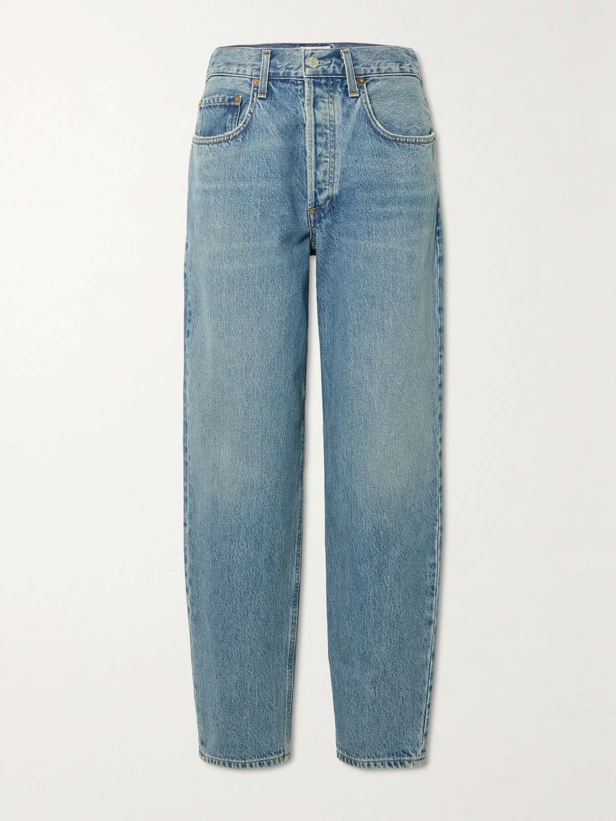 AGOLDE - High-rise Tapered Organic Jeans - Blue | NET-A-PORTER (US)