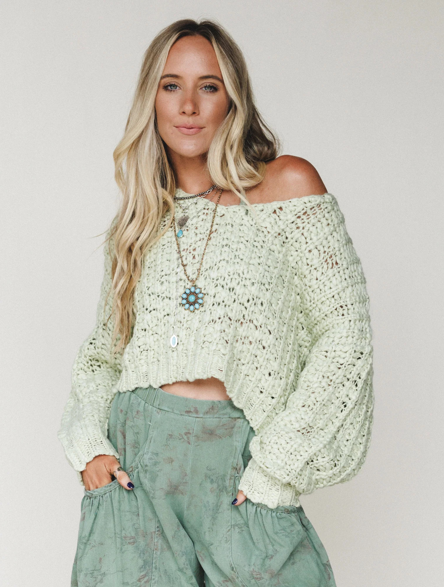 Journey Bound Textured Knit Sweater - Sage | Three Bird Nest