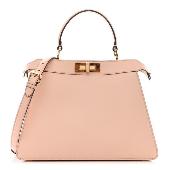 Vitello Seta Shiny Nappa Plexiglass Medium Peekaboo I SEE U Satchel Light Rose | FASHIONPHILE (US)