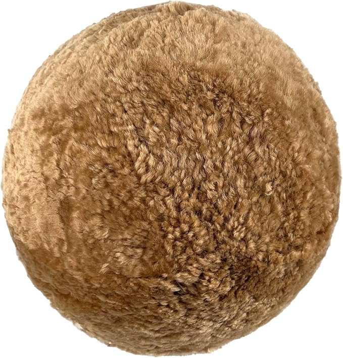Tov Furniture New Zealand Brown Genuine Sheepskin 12" Ball Pillow | Amazon (US)