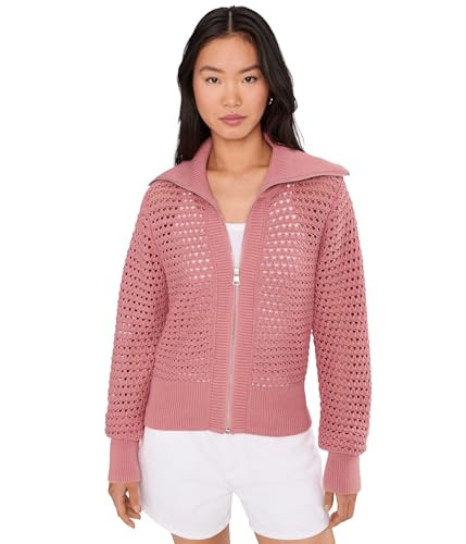 Varley, Womens, Eloise Full Zip Knit, Brandy Rose, X-Large | Amazon (US)