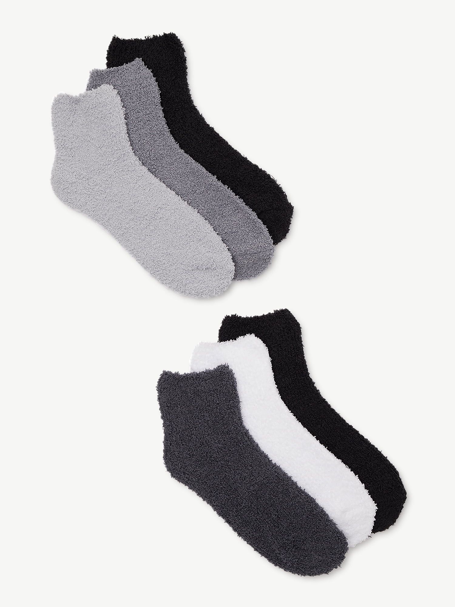 Joyspun Women's Ankle Fuzzy & Cozy Socks, 6-Pack, Size 4-10 | Walmart (US)