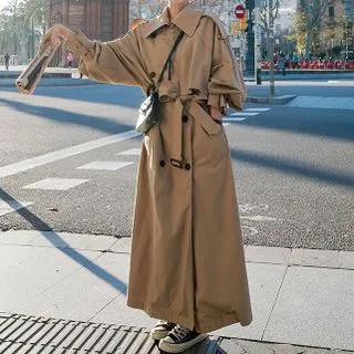 Double Breasted Trench Coat with Sash | YesStyle Global