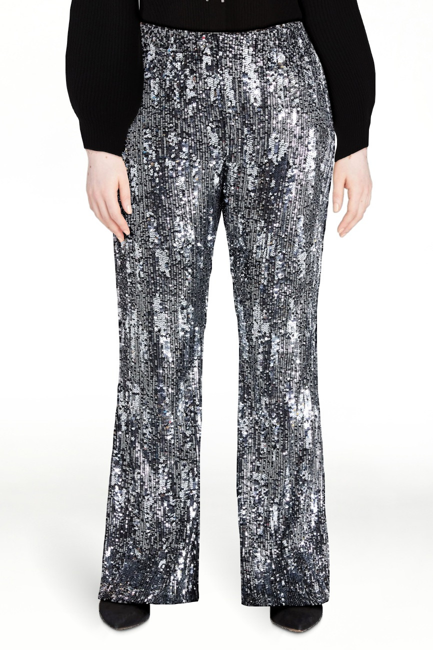 No Boundaries Sequin Flare Pants, Women's and Women's Plus | Walmart (US)