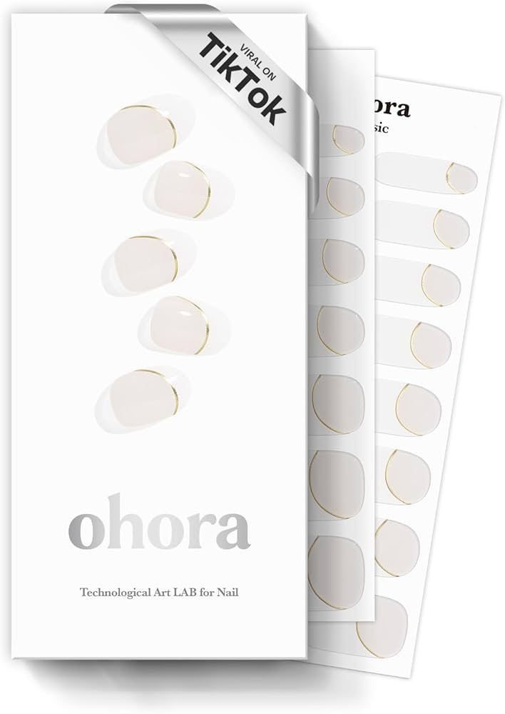 ohora Semi Cured Gel Nail Strips (N Sylph) - White, French, Works with Any UV/LED Lamps, Salon-Qu... | Amazon (US)
