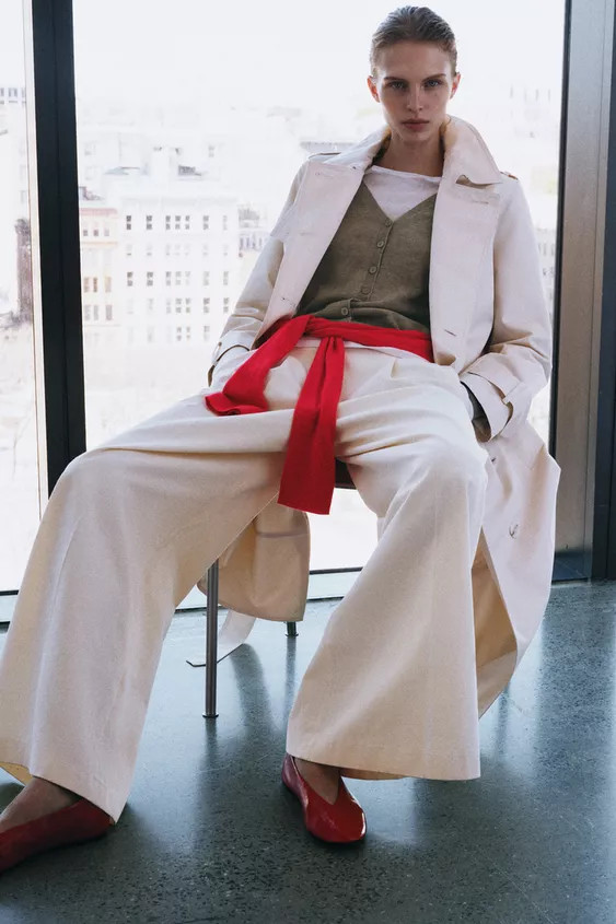 LEATHER BALLET FLATS | Zara US