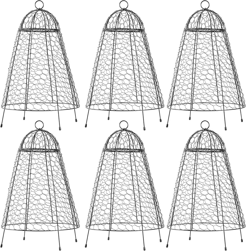 Rengue 6 Packs Cloches for Plants, 20" H x 12" D Chicken Wire Cloche for Plants Rustproof and cMe... | Amazon (US)
