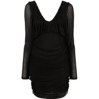 Saint Laurent - Mini Black Dress With Deep V-Neckline - Größe 40 - schwarz | Fashionette (DE)