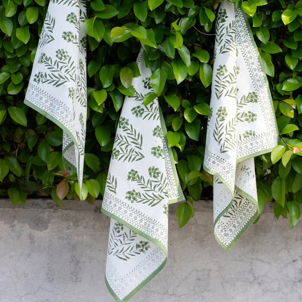 Phlox Green Napkin | Set of 4 | Pomegranate