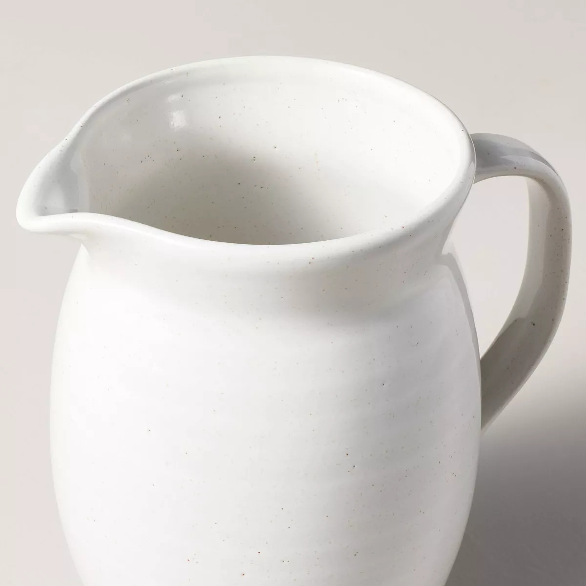 54oz Flared Brim Stoneware Beverage Pitcher Vintage Cream - Hearth & Hand™ with Magnolia | Target