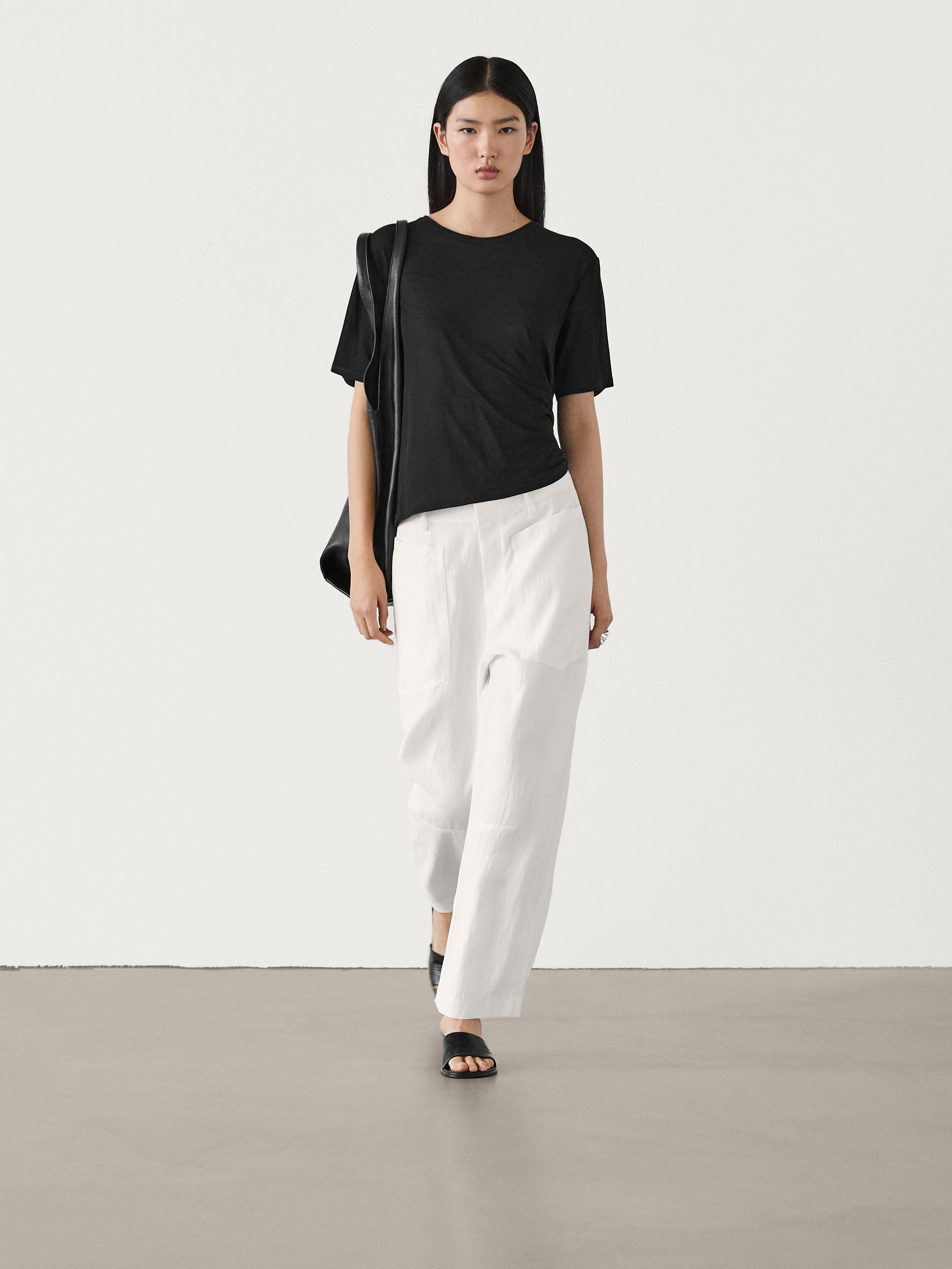 100% cotton short-sleeved T-shirt | Massimo Dutti US