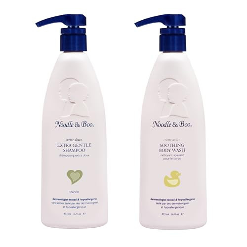 Noodle & Boo Extra Gentle Baby Shampoo (16 fl oz) & Soothing Body Wash (16 fl oz) Bundle | Tear-Free, Hypoallergenic, Plant-Based, Pediatrician-Tested, Baby Bath Essentials for Sensitive Skin & Scalp | Amazon (US)