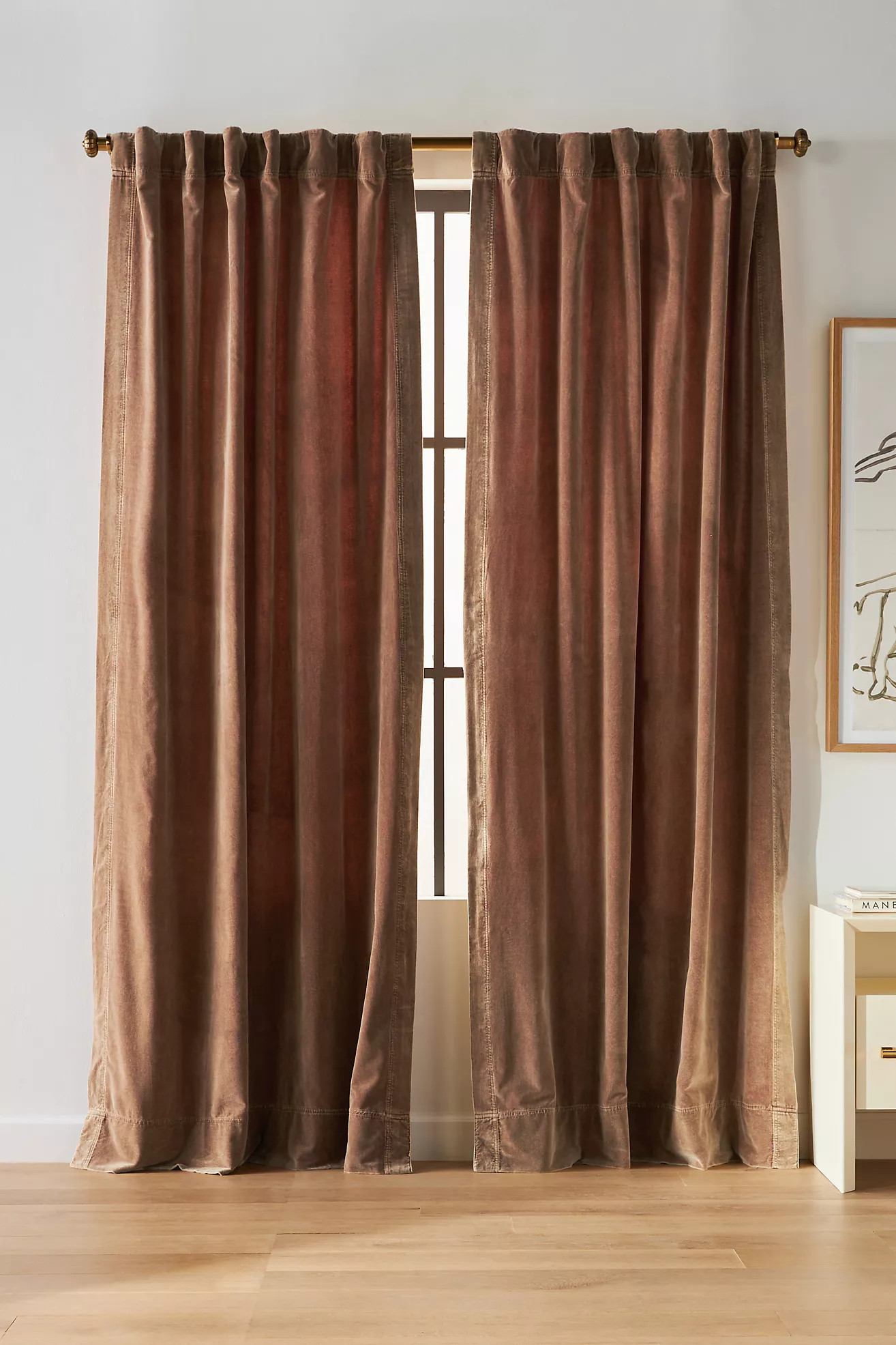 Trova Washed Velvet Curtain | Anthropologie (US)