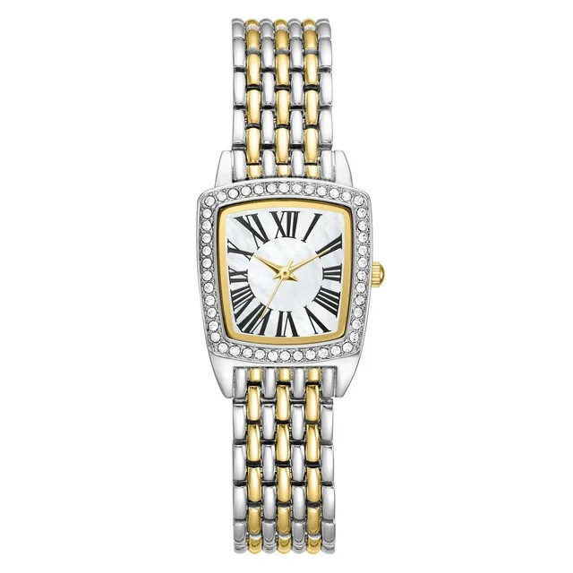 Time and Tru Heirloom Collection: Two-Tone Wristwatch with Crystal Bezel for Women | Walmart (US)
