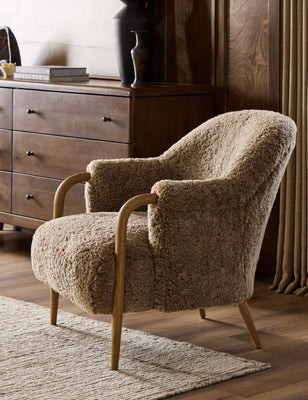 Webber Accent Chair by Amber Lewis x Four Hands, Taupe Shearling | Lulu and Georgia 
