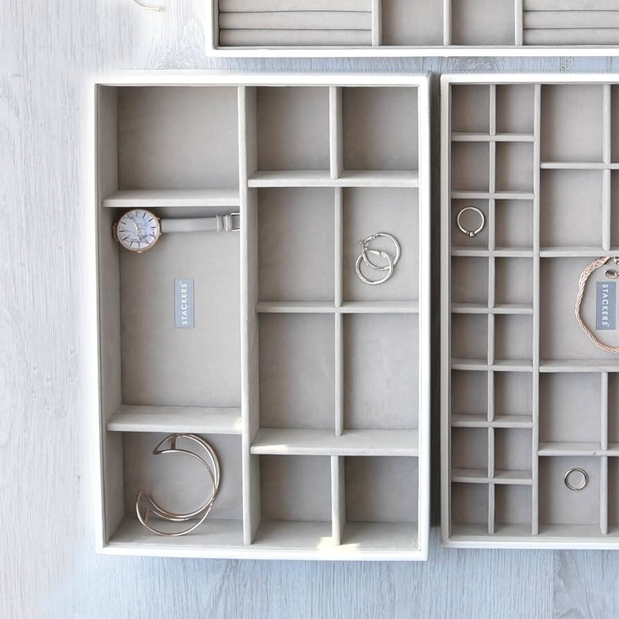 STACKERS White & Gray Velvet Supersize deep Stacker | Amazon (US)