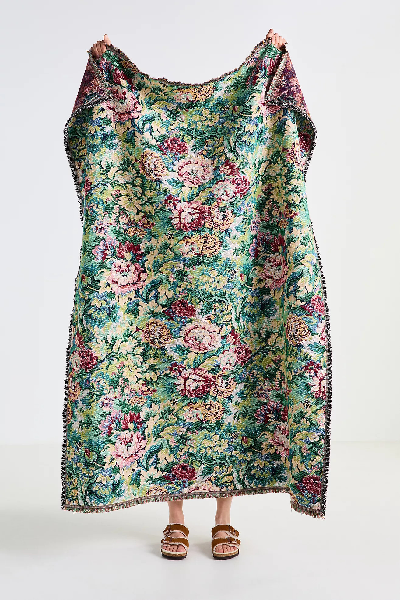 Gwendolyn Cotton Floral Throw Blanket | Anthropologie (US)