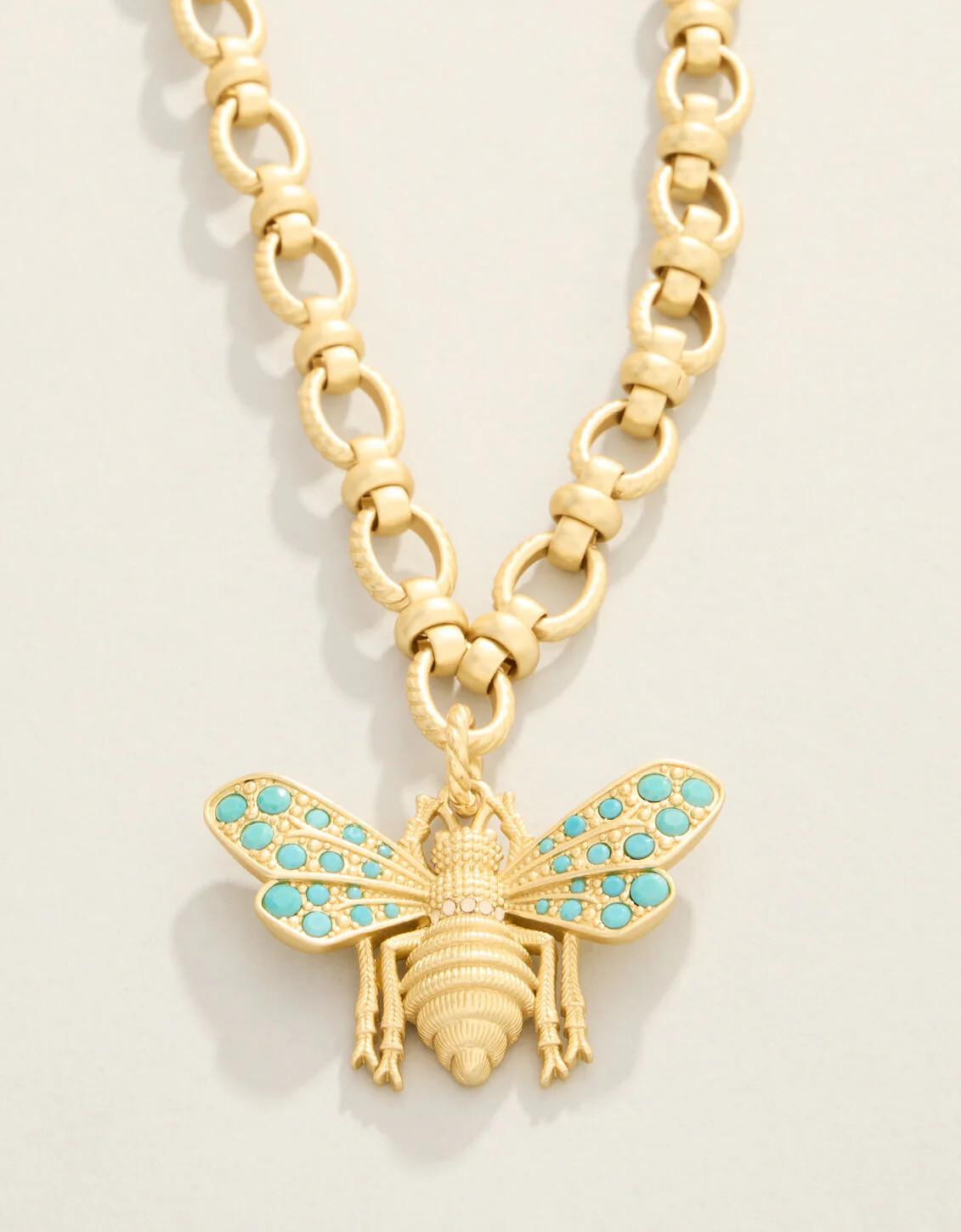 Vintage Bee Chunky Necklace 18" Turquoise | Spartina 449