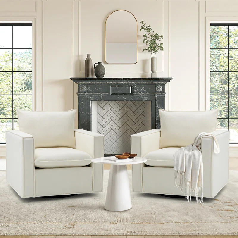 Hendina Upholstered Swivel Armchair | Wayfair North America