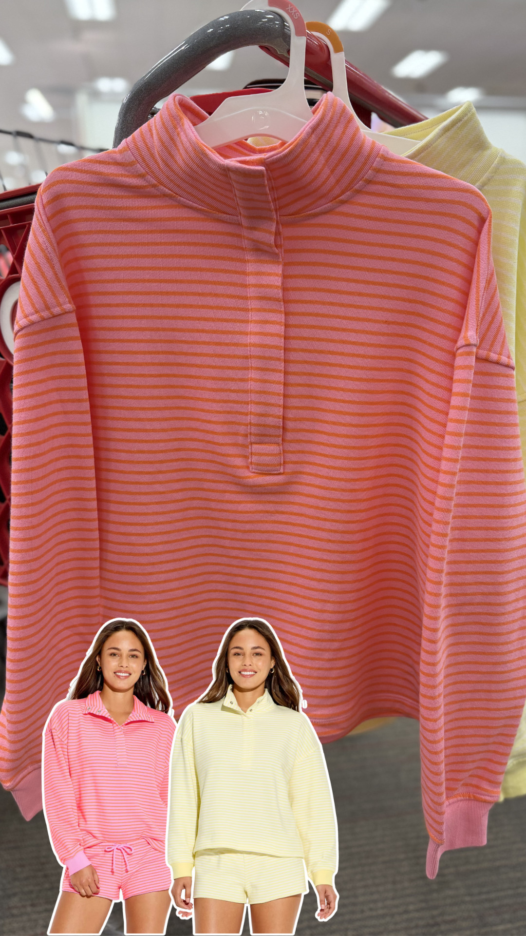 New online at Target and I immediately added this one to my cart. Stripes are having such a major moment right now, and this set instantly reminded me of something you'd see from Daily Drills, Dilly Dally, or Parke, but at a much more affordable price point. The oversized pullover paired with the matching shorts is such a cute throw-on-and-go look for summer, beach trips, or cozy mornings at home. 

 #LTKgrwm #LTKootd #LTKSaleAlert