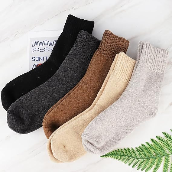 Jeasona Womens Wool Socks Thick Warm Winter Vintage Knit Thermal Gifts | Amazon (US)