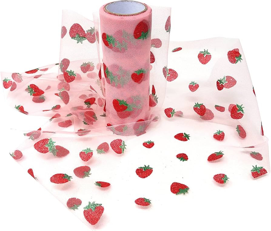 Honbay 6 inch x 10 Yards (30 feet) Shiny Strawberry Tulle Rolls for DIY Crafts, Wedding, Baby Sho... | Amazon (US)