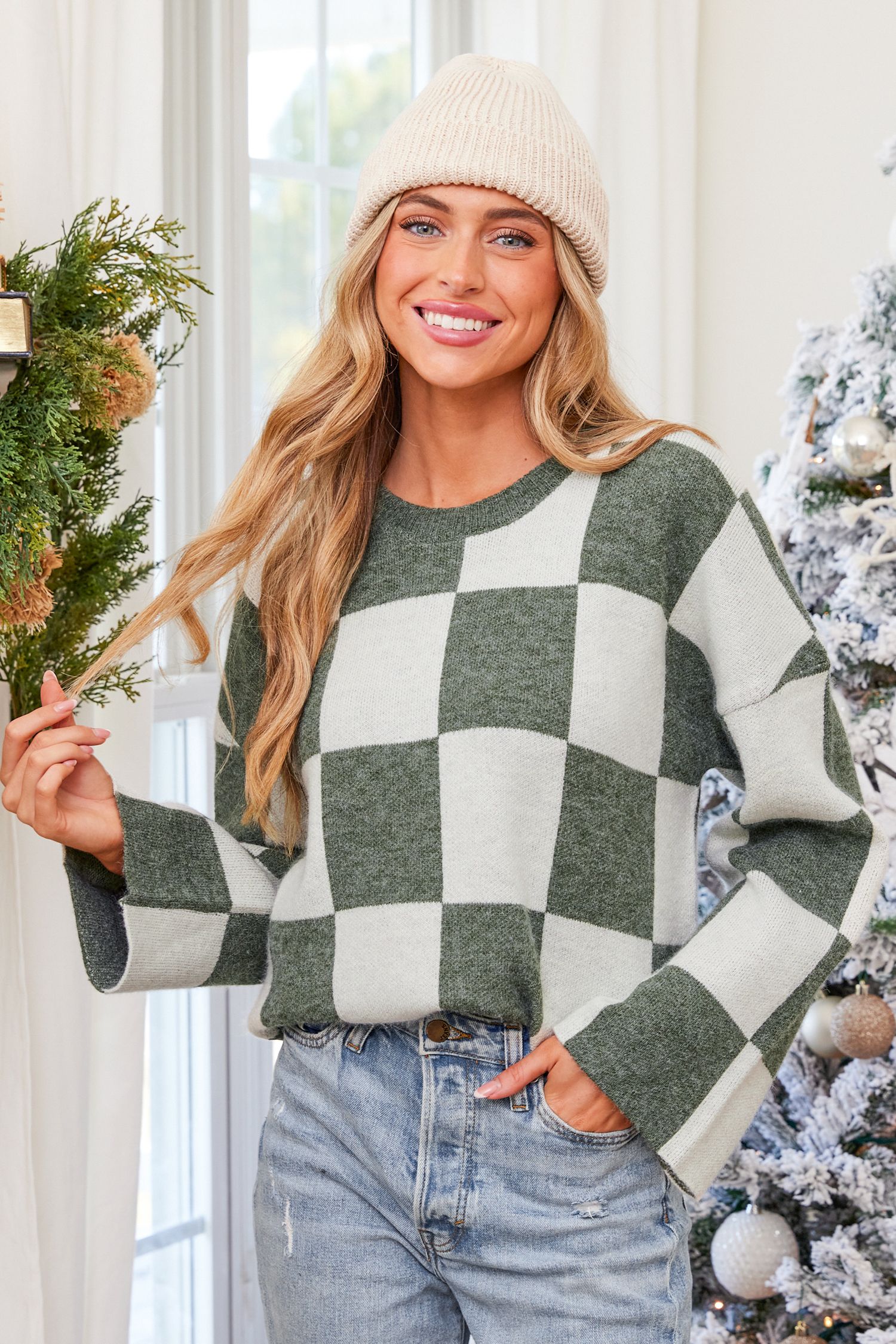 Colorblock Round Neck Sweater | Cupshe US