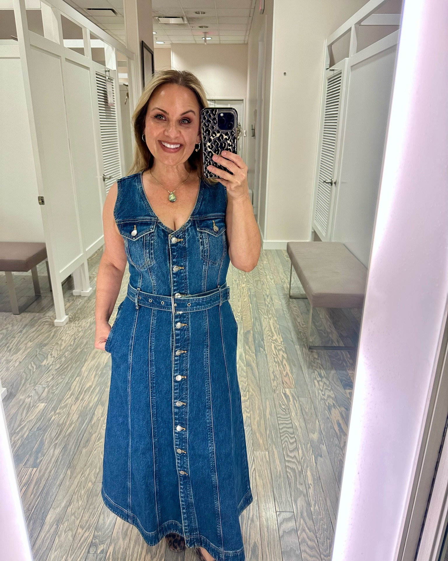 This Denim Dress Was Hard to Walk Away From 💙

You know those pieces that fit so well they’re almost impossible to leave behind? This is one of them! 💙

This gorgeous new denim dress just hit the floor, and the fit is perfection. I’m wearing a regular size 4, and it fits true to size with a flattering, tailored silhouette. The belt, pockets, and button-front details make it look so much more expensive than it is.

I paired it with leopard flats, but it would be just as cute with sneakers, sandals, or booties this fall.

✨ Shop this look through the link in my bio and on LTK before your size disappears!

#LTKPetite #LTKWorkwear #LTKdayinmylife