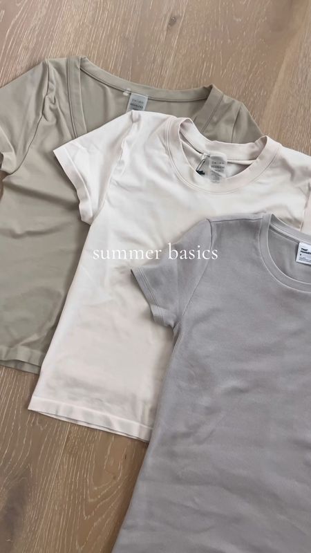 Basics tees great for summer. 

Available in lots of colors. I love the neutrals for easy mix and match.  

Summer outfit. Outfit ideas. Seamless tops. Body con. Homestretch. TNA. Aritzia. Neutral style. Casual outfit  

#LTKstyletip #LTKfindsunder50 #LTKSeasonal